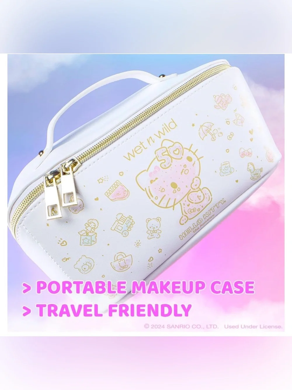 Hello Kitty Wet N Wild Make-Up Bag Case 50th Anniversary Limited Edition✨